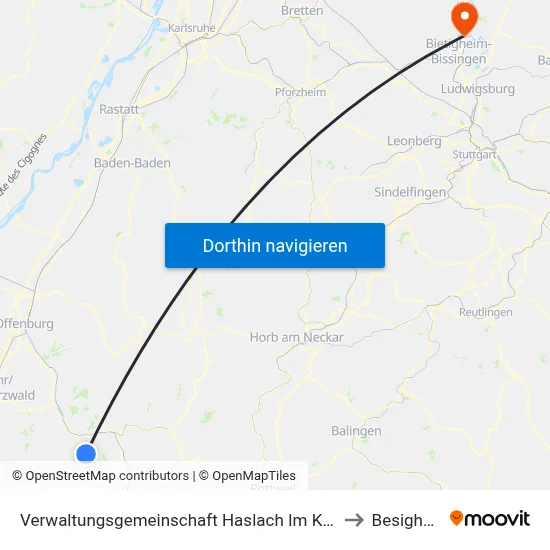 Verwaltungsgemeinschaft Haslach Im Kinzigtal to Besigheim map