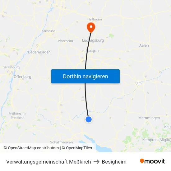 Verwaltungsgemeinschaft Meßkirch to Besigheim map