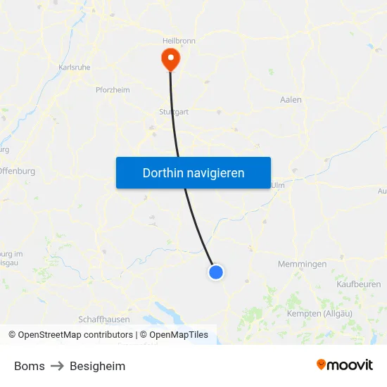 Boms to Besigheim map