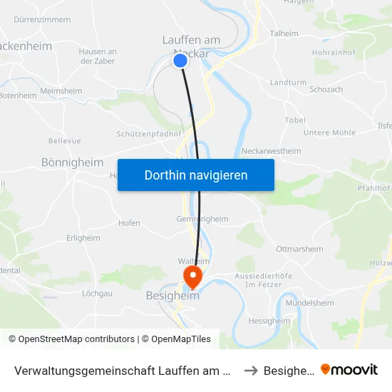 Verwaltungsgemeinschaft Lauffen am Neckar to Besigheim map