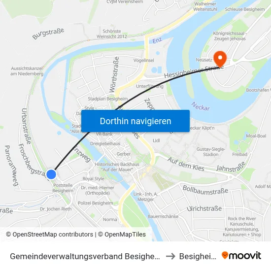 Gemeindeverwaltungsverband Besigheim to Besigheim map