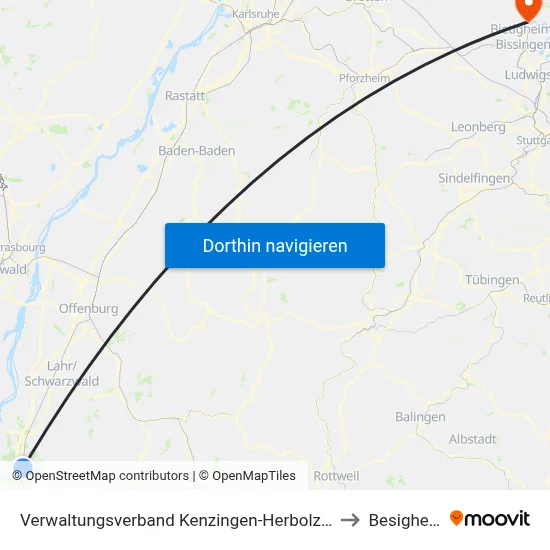 Verwaltungsverband Kenzingen-Herbolzheim to Besigheim map