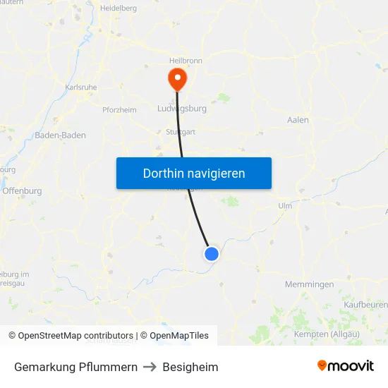 Gemarkung Pflummern to Besigheim map
