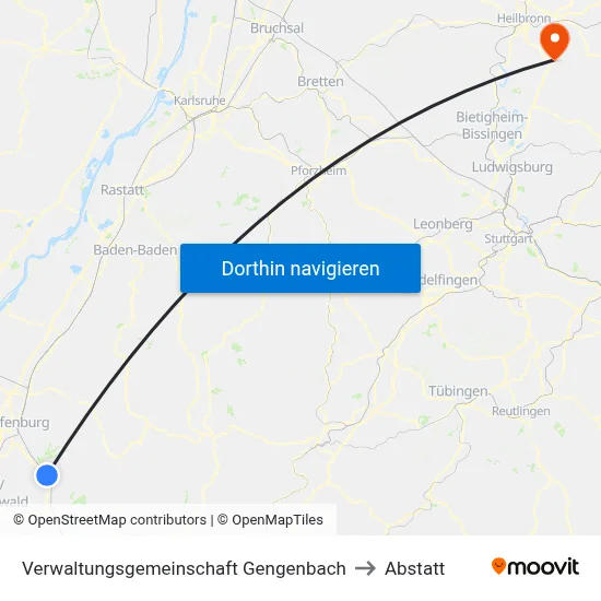 Verwaltungsgemeinschaft Gengenbach to Abstatt map