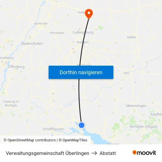Verwaltungsgemeinschaft Überlingen to Abstatt map