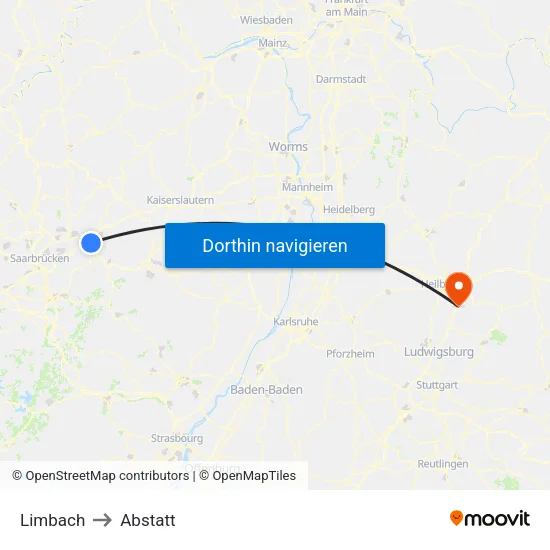 Limbach to Abstatt map