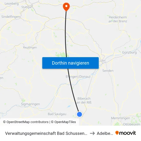 Verwaltungsgemeinschaft Bad Schussenried to Adelberg map