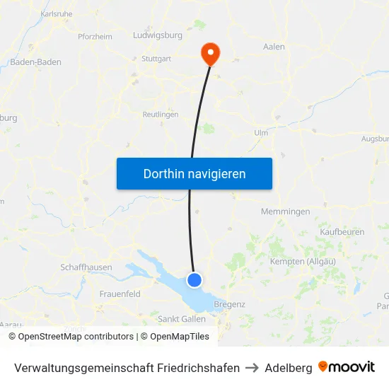 Verwaltungsgemeinschaft Friedrichshafen to Adelberg map