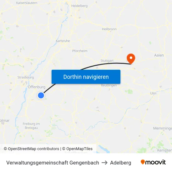 Verwaltungsgemeinschaft Gengenbach to Adelberg map