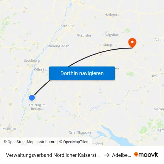Verwaltungsverband Nördlicher Kaiserstuhl to Adelberg map