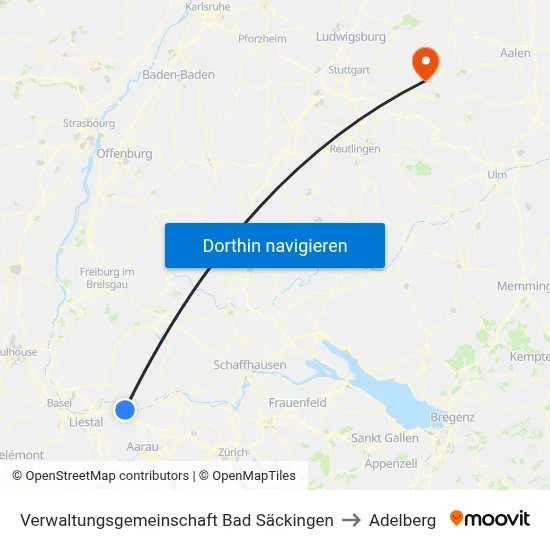 Verwaltungsgemeinschaft Bad Säckingen to Adelberg map