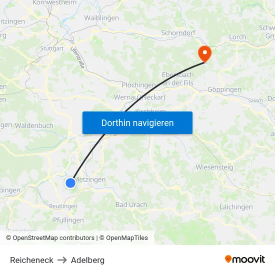 Reicheneck to Adelberg map