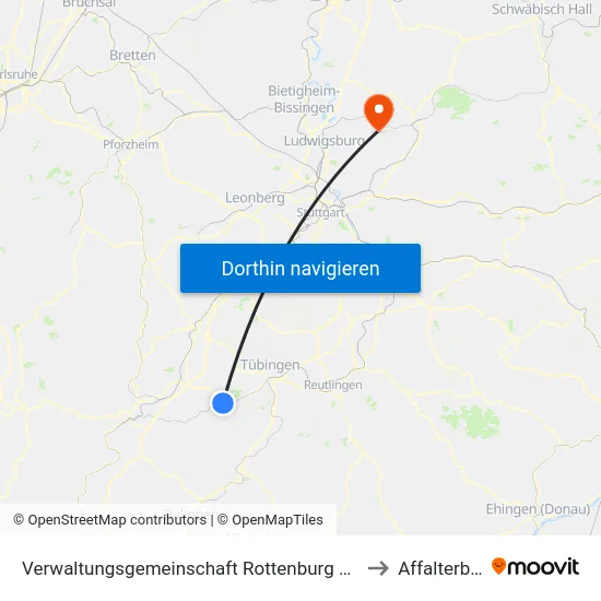 Verwaltungsgemeinschaft Rottenburg am Neckar to Affalterbach map