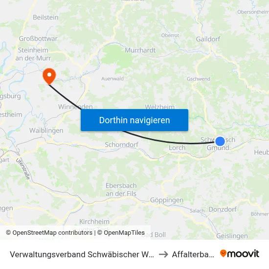 Verwaltungsverband Schwäbischer Wald to Affalterbach map