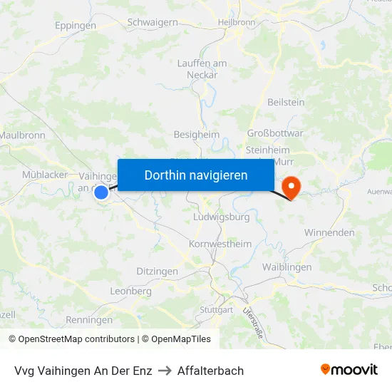 Vvg Vaihingen An Der Enz to Affalterbach map