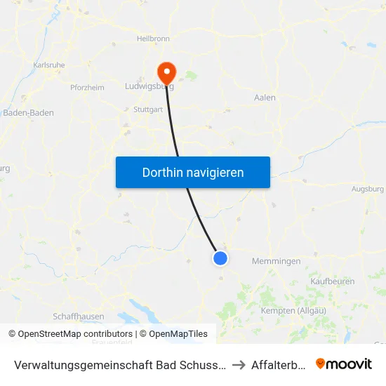 Verwaltungsgemeinschaft Bad Schussenried to Affalterbach map