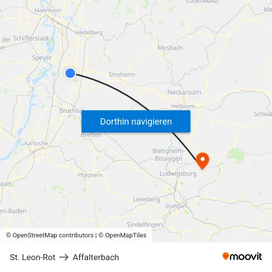 St. Leon-Rot to Affalterbach map