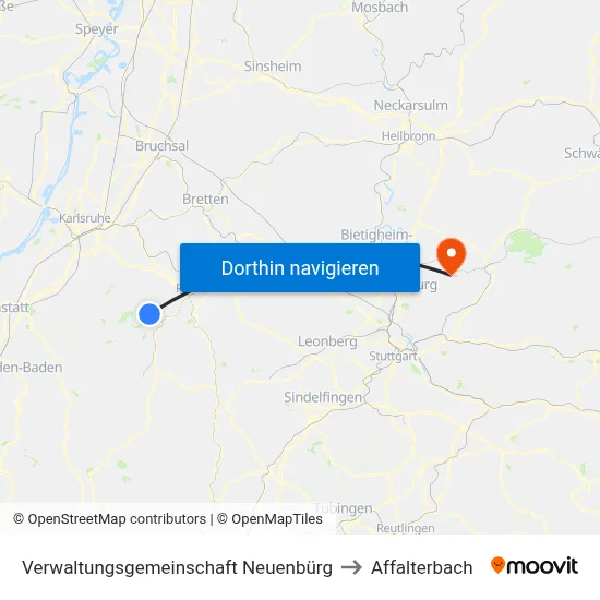 Verwaltungsgemeinschaft Neuenbürg to Affalterbach map