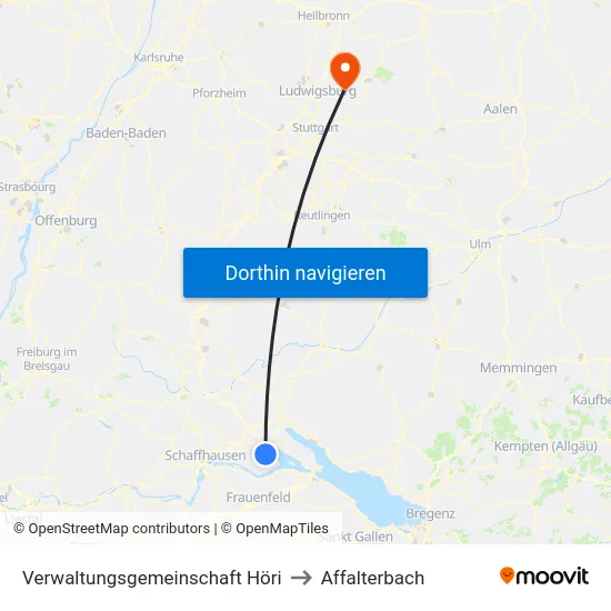Verwaltungsgemeinschaft Höri to Affalterbach map