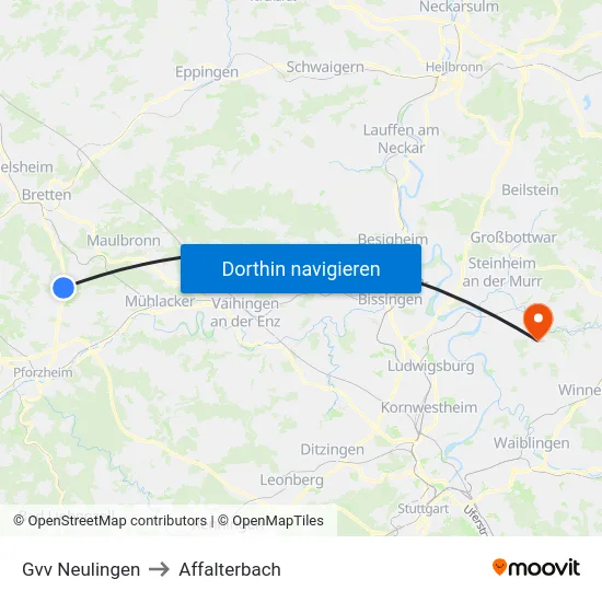 Gvv Neulingen to Affalterbach map