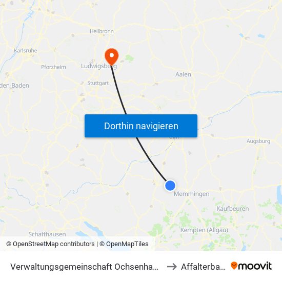 Verwaltungsgemeinschaft Ochsenhausen to Affalterbach map