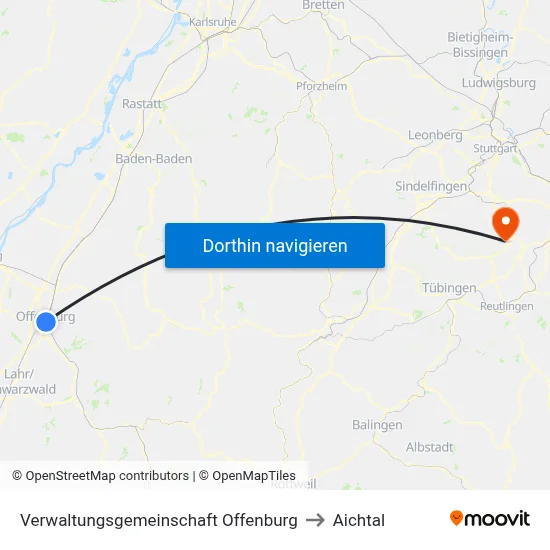 Verwaltungsgemeinschaft Offenburg to Aichtal map
