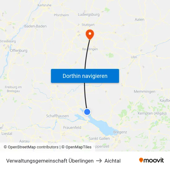Verwaltungsgemeinschaft Überlingen to Aichtal map
