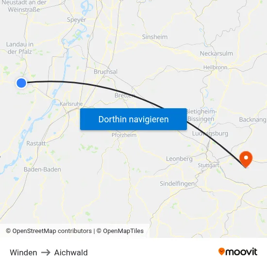 Winden to Aichwald map