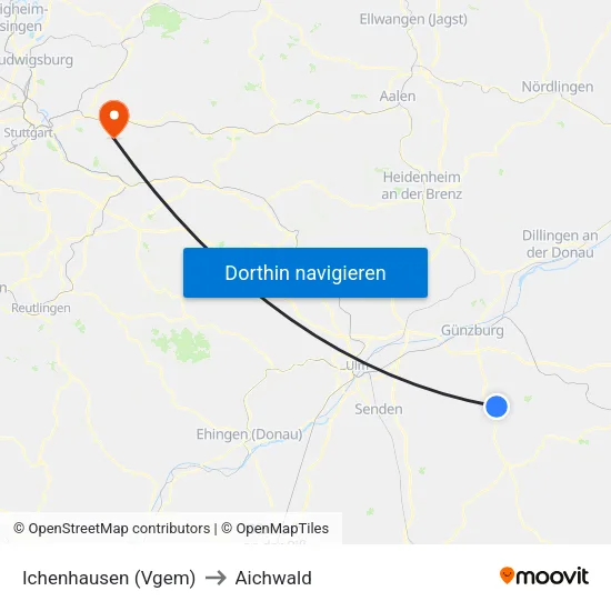 Ichenhausen (Vgem) to Aichwald map