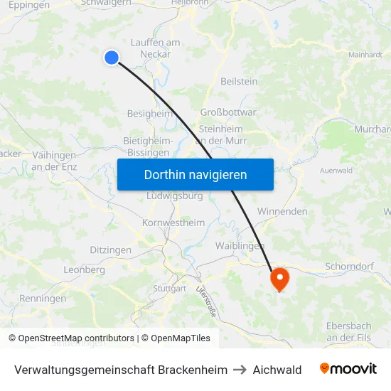 Verwaltungsgemeinschaft Brackenheim to Aichwald map