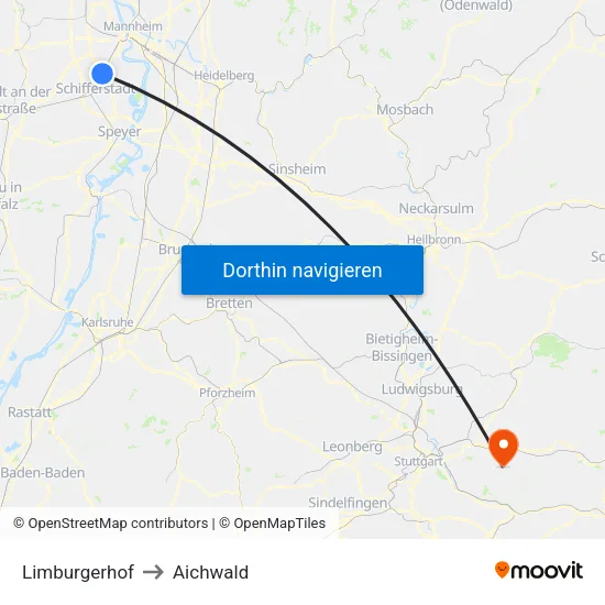 Limburgerhof to Aichwald map