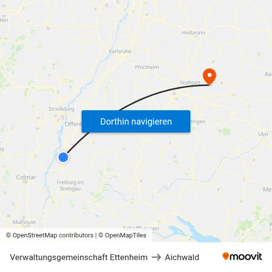 Verwaltungsgemeinschaft Ettenheim to Aichwald map