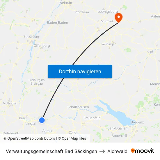Verwaltungsgemeinschaft Bad Säckingen to Aichwald map