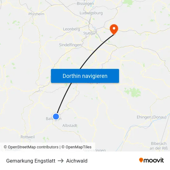 Gemarkung Engstlatt to Aichwald map