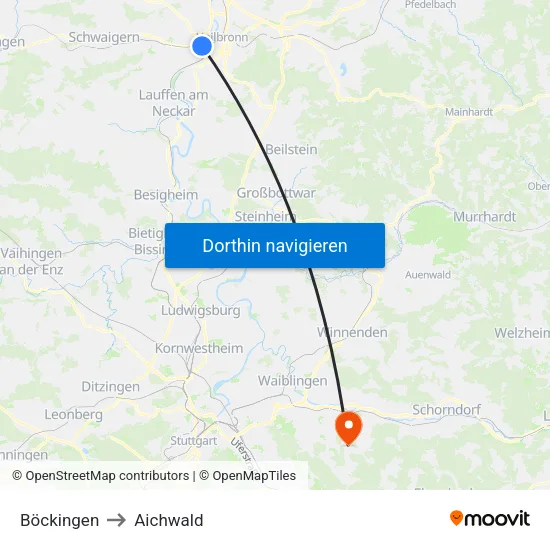 Böckingen to Aichwald map