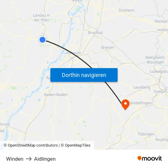 Winden to Aidlingen map