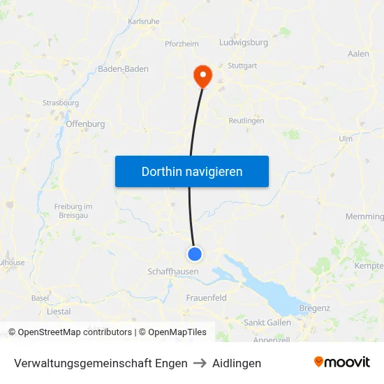 Verwaltungsgemeinschaft Engen to Aidlingen map