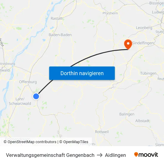 Verwaltungsgemeinschaft Gengenbach to Aidlingen map