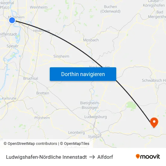 Ludwigshafen-Nördliche Innenstadt to Alfdorf map