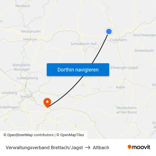 Verwaltungsverband Brettach/Jagst to Altbach map