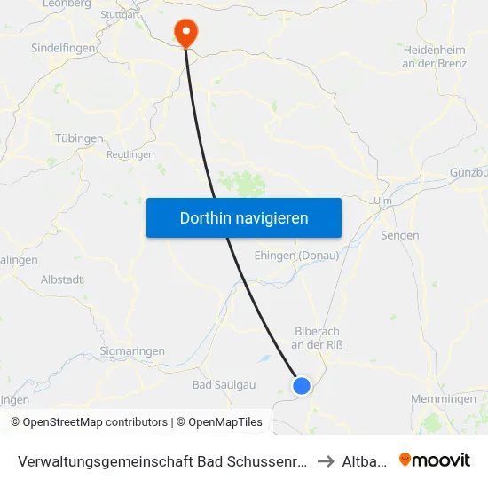 Verwaltungsgemeinschaft Bad Schussenried to Altbach map