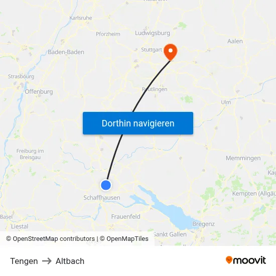Tengen to Altbach map