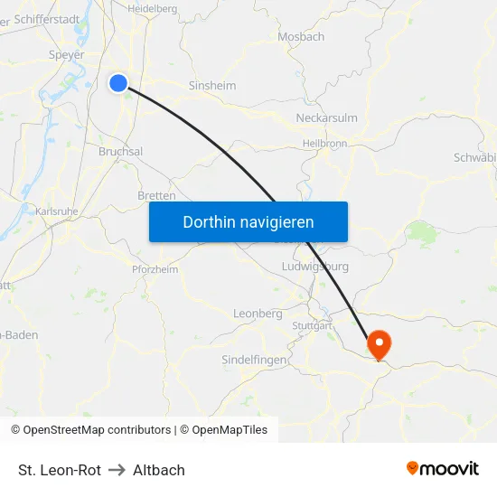 St. Leon-Rot to Altbach map