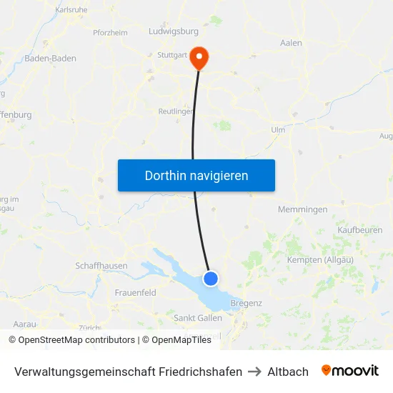 Verwaltungsgemeinschaft Friedrichshafen to Altbach map