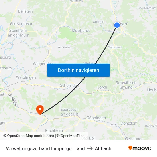 Verwaltungsverband Limpurger Land to Altbach map