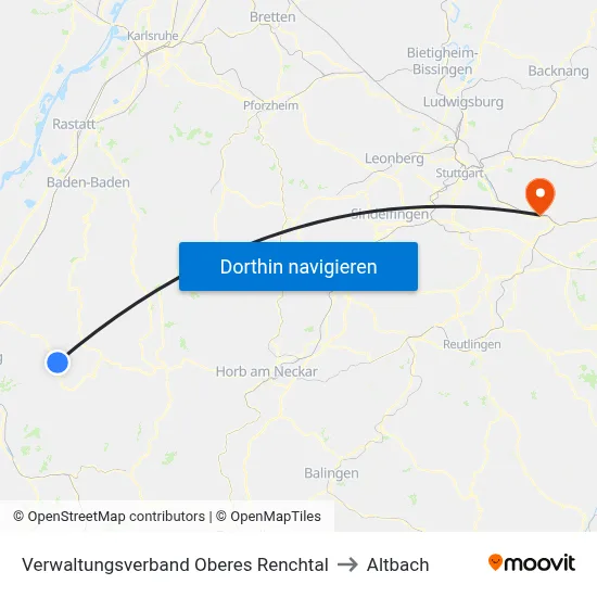 Verwaltungsverband Oberes Renchtal to Altbach map