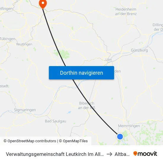 Verwaltungsgemeinschaft Leutkirch Im Allgäu to Altbach map
