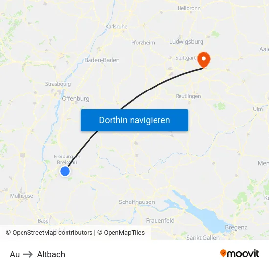 Au to Altbach map