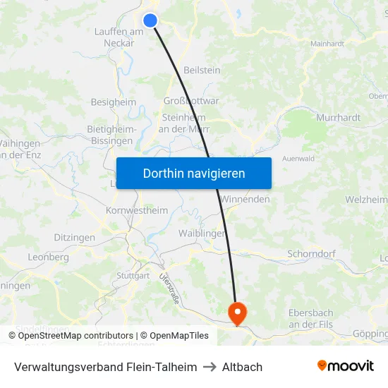 Verwaltungsverband Flein-Talheim to Altbach map