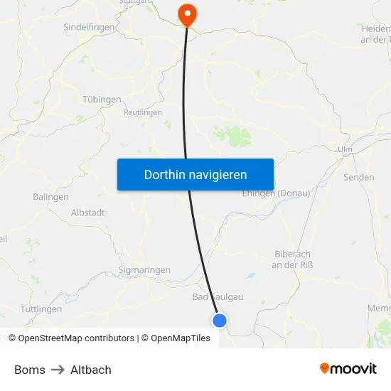 Boms to Altbach map